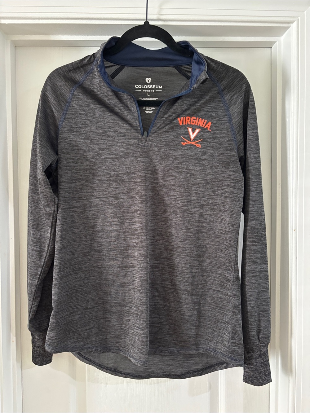 Colosseum Men’s Navy and Heather Gray Virginia Quarter-Zip Pullover